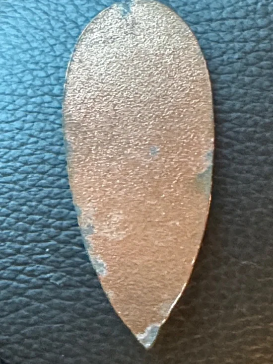 Leaf Enamel Pendant Gold Tone Green Pink Geometric Botanical - Picture 4 of 4